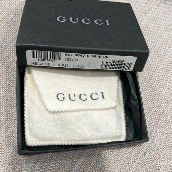 Vintage GUCCI CRYSTAL DOUBLE G EARRINGS - Picture 6 of 6